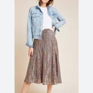 Mave Anthropologie Midi Freya S A-line Wynn Skirt Rainbow Weave Artsy Whimsical
